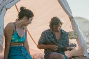 Entspannte Vibes in unserem Camp in Vieux Boucau