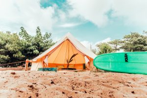 Pretty bell tents as accommodation in Moliets