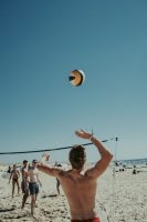 Volleyballturnier am Strand Volleyballspass im Surfcamp Moliets