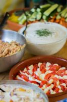 Frisches und gesundes Essen in Le Pin Sec Salate, Rohkost und Dipps